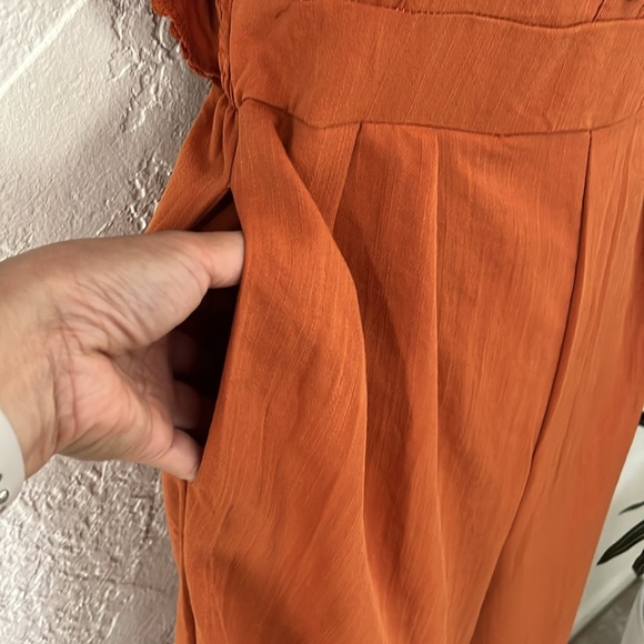NO TAG Women’s Terracotta S/M Loose Fitting Midi Jumpsuit EUC - Picture 5 of 14